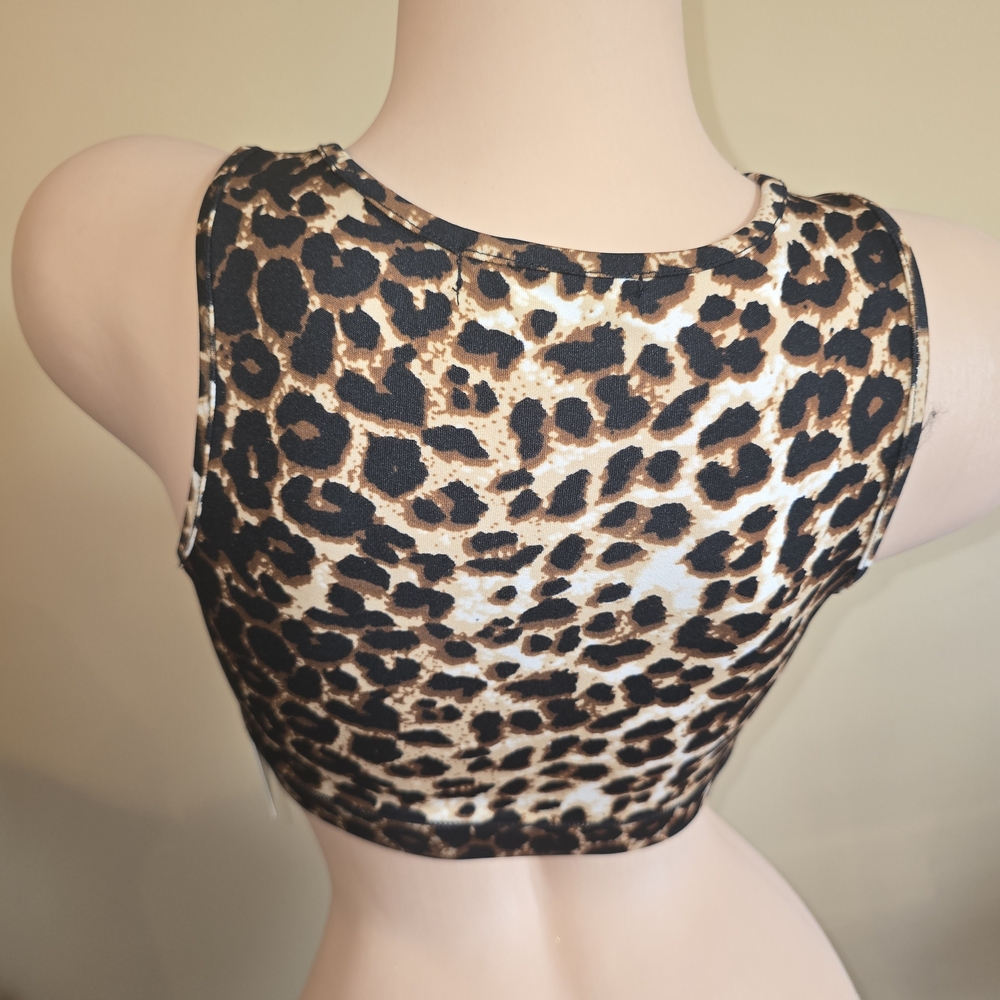 Leopard Print Mesh Sports Bra - Picture 2 of 3